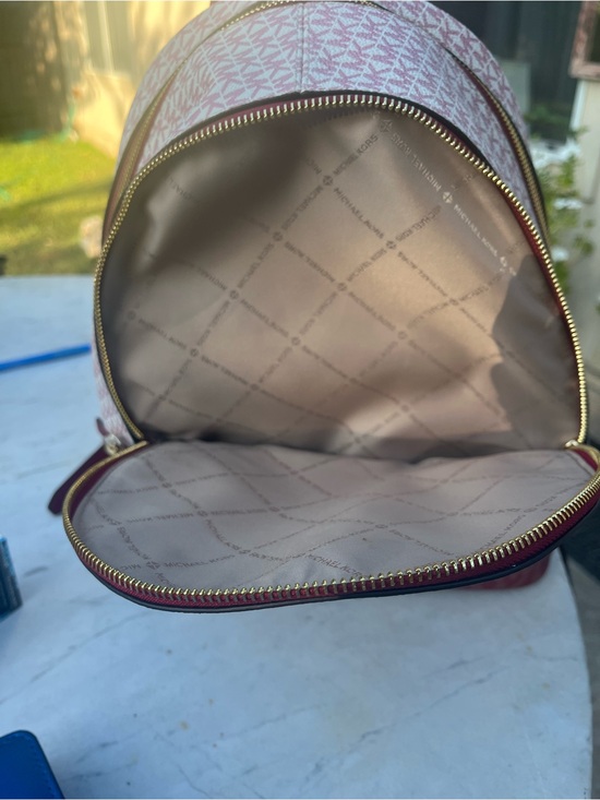 Michael Kors Red and Cream Signature Logo Backpack main image 6